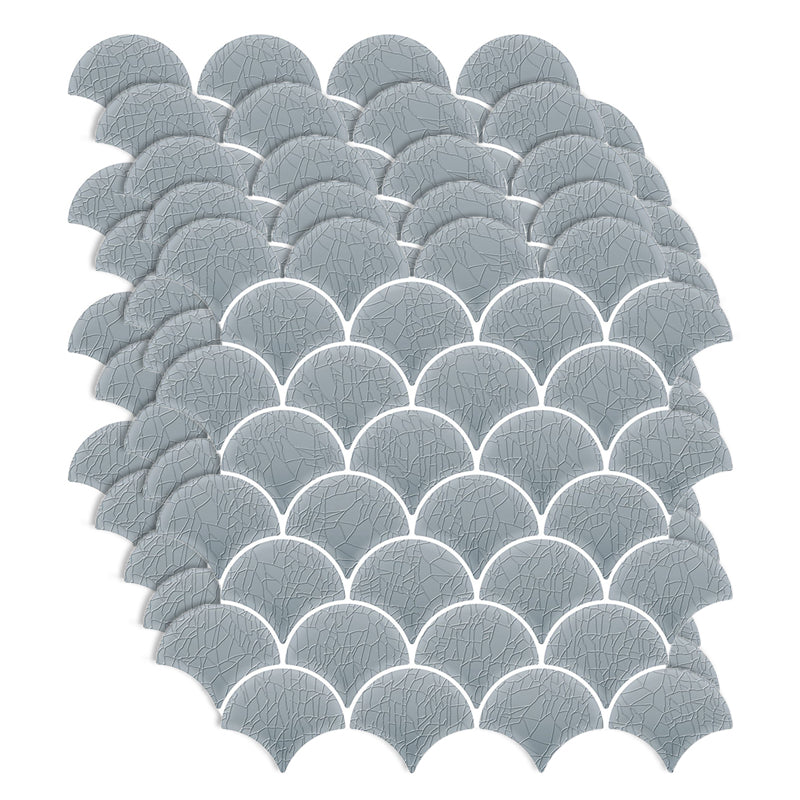 Stain Resistant Peel & Stick Tile Square Mosaic Tile for Kitchen and Bathroom Backsplash Gray-Blue Fish Scale Clearhalo 'Flooring 'Home Improvement' 'home_improvement' 'home_improvement_peel_stick_blacksplash' 'Peel & Stick Backsplash Tile' 'peel_stick_blacksplash' 'Walls & Ceilings' Walls and Ceiling' 7260644