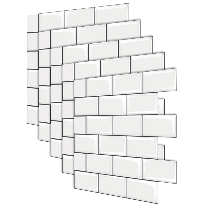 Stain Resistant Peel & Stick Tile Square Mosaic Tile for Kitchen and Bathroom Backsplash Off-White Brick / Subway Clearhalo 'Flooring 'Home Improvement' 'home_improvement' 'home_improvement_peel_stick_blacksplash' 'Peel & Stick Backsplash Tile' 'peel_stick_blacksplash' 'Walls & Ceilings' Walls and Ceiling' 7260648