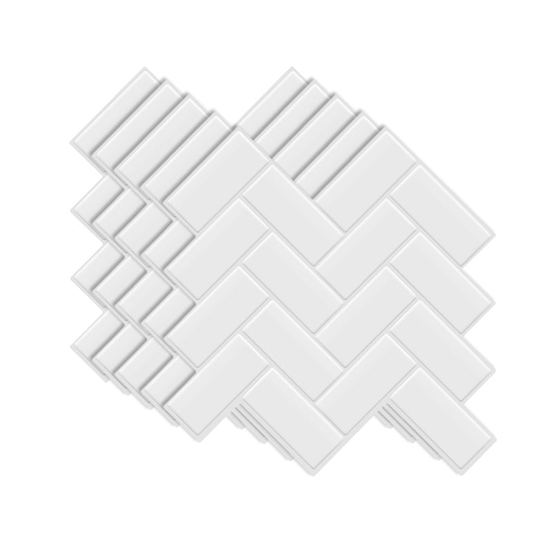 Stain Resistant Peel & Stick Tile Square Mosaic Tile for Kitchen and Bathroom Backsplash Off-White Herringbone Clearhalo 'Flooring 'Home Improvement' 'home_improvement' 'home_improvement_peel_stick_blacksplash' 'Peel & Stick Backsplash Tile' 'peel_stick_blacksplash' 'Walls & Ceilings' Walls and Ceiling' 7260654