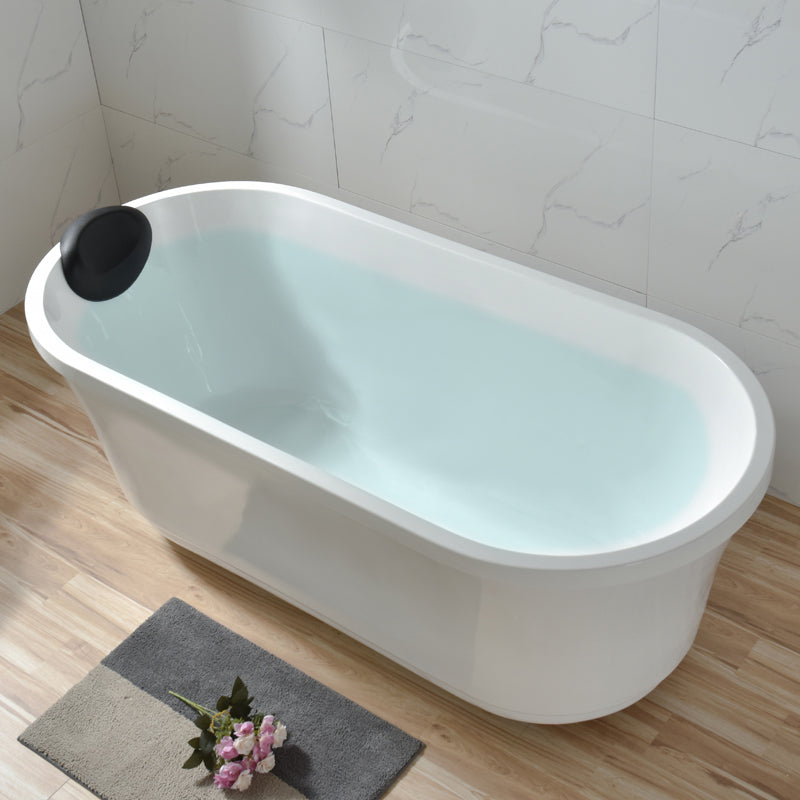 Stand Alone Antique Finish Bathtub Modern Oval Soaking Bath Tub White Clearhalo 'Bathroom Remodel & Bathroom Fixtures' 'Bathtubs' 'Home Improvement' 'home_improvement' 'home_improvement_bathtubs' 'Showers & Bathtubs' 7261352