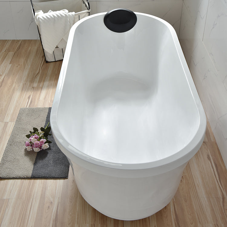 Stand Alone Antique Finish Bathtub Modern Oval Soaking Bath Tub White 51"L x 28"W x 22"H Clearhalo 'Bathroom Remodel & Bathroom Fixtures' 'Bathtubs' 'Home Improvement' 'home_improvement' 'home_improvement_bathtubs' 'Showers & Bathtubs' 7261355