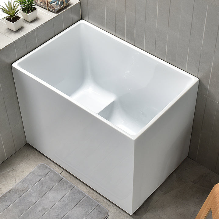 Back to Wall Bathtub Antique Finish Rectangular Soaking Bathtub 39"L x 23"W x 27"H With Seat Clearhalo 'Bathroom Remodel & Bathroom Fixtures' 'Bathtubs' 'Home Improvement' 'home_improvement' 'home_improvement_bathtubs' 'Showers & Bathtubs' 7261373