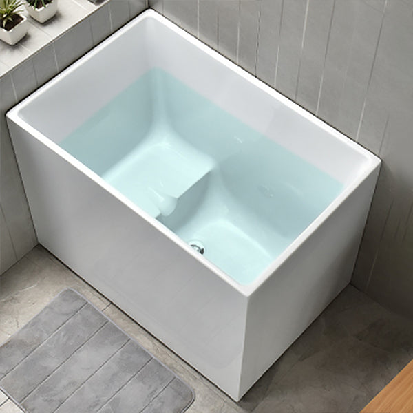 Back to Wall Bathtub Antique Finish Rectangular Soaking Bathtub With Seat Clearhalo 'Bathroom Remodel & Bathroom Fixtures' 'Bathtubs' 'Home Improvement' 'home_improvement' 'home_improvement_bathtubs' 'Showers & Bathtubs' 7261374