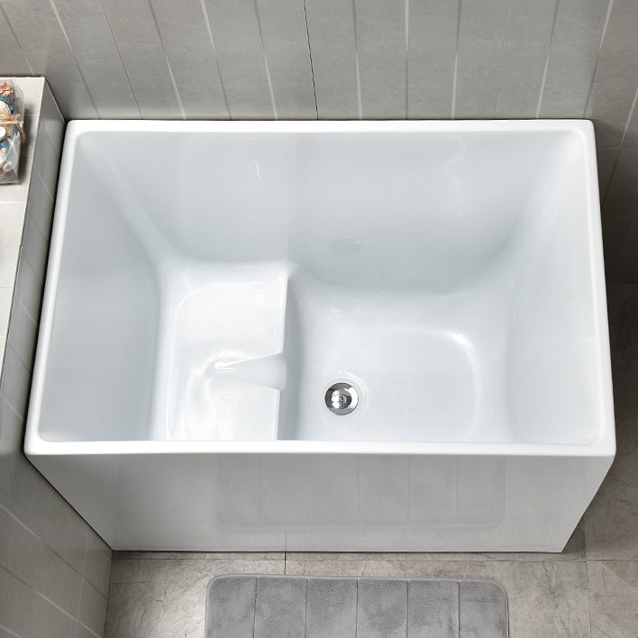 Back to Wall Bathtub Antique Finish Rectangular Soaking Bathtub 43"L x 23"W x 27"H With Seat Clearhalo 'Bathroom Remodel & Bathroom Fixtures' 'Bathtubs' 'Home Improvement' 'home_improvement' 'home_improvement_bathtubs' 'Showers & Bathtubs' 7261375