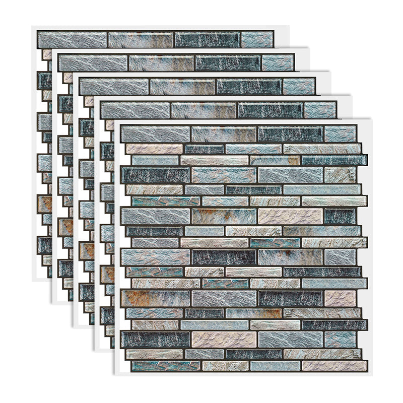 Square Peel & Stick Tile Water Resistant Mosaic Tile for Kitchen Backsplash Gray-Blue Clearhalo 'Flooring 'Home Improvement' 'home_improvement' 'home_improvement_peel_stick_blacksplash' 'Peel & Stick Backsplash Tile' 'peel_stick_blacksplash' 'Walls & Ceilings' Walls and Ceiling' 7266038