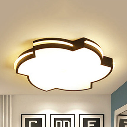 Balcony Bedroom Floral Ceiling Lamp Acrylic Modern Lovely White LED Flush Mount Light Black Warm Clearhalo 'Ceiling Lights' 'Close To Ceiling Lights' 'Close to ceiling' 'Flush mount' Lighting' 72664