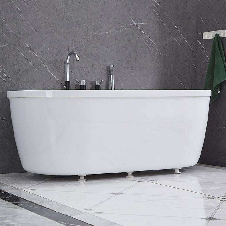 Modern Oval Center Bath Acrylic Freestanding Soaking White Bathtub 51"L x 30"W x 24"H Tub with Sliver 4-Piece Set Clearhalo 'Bathroom Remodel & Bathroom Fixtures' 'Bathtubs' 'Home Improvement' 'home_improvement' 'home_improvement_bathtubs' 'Showers & Bathtubs' 7266613