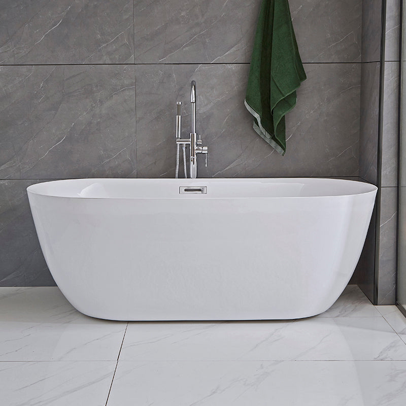 Antique Finish Stand Alone Bathtub Modern Oval Soaking Bath Tub Silver 59"L x 23.5"W x 23.5"H Tub with Freestanding Tub Fillers Clearhalo 'Bathroom Remodel & Bathroom Fixtures' 'Bathtubs' 'Home Improvement' 'home_improvement' 'home_improvement_bathtubs' 'Showers & Bathtubs' 7266635