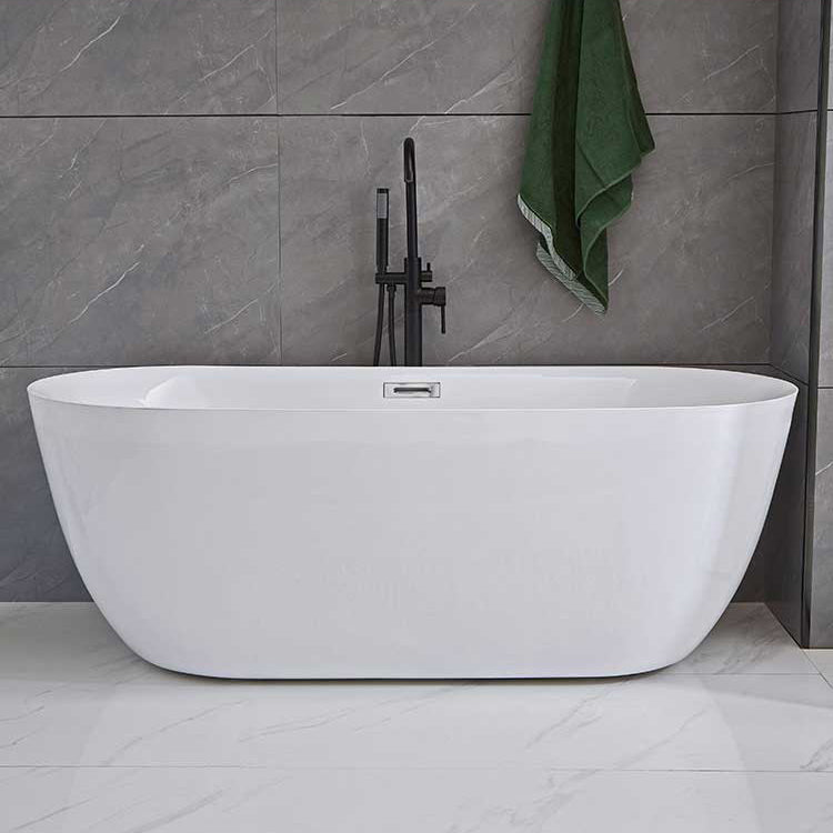 Antique Finish Stand Alone Bathtub Modern Oval Soaking Bath Tub Clearhalo 'Bathroom Remodel & Bathroom Fixtures' 'Bathtubs' 'Home Improvement' 'home_improvement' 'home_improvement_bathtubs' 'Showers & Bathtubs' 7266643