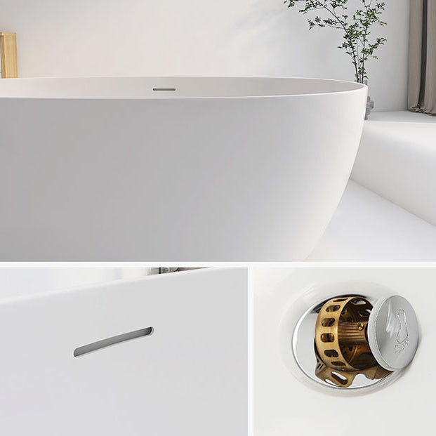 Antique Finish Stand Alone Bath Soaking Modern Oval Bath Tub Clearhalo 'Bathroom Remodel & Bathroom Fixtures' 'Bathtubs' 'Home Improvement' 'home_improvement' 'home_improvement_bathtubs' 'Showers & Bathtubs' 7266665