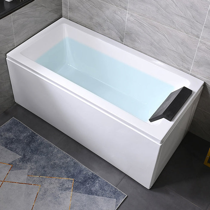 Freestanding Antique Finish Soaking Bath Rectangular Modern Bath Tub 67"L x 28"W x 22"H Left Tub with Pillow Clearhalo 'Bathroom Remodel & Bathroom Fixtures' 'Bathtubs' 'Home Improvement' 'home_improvement' 'home_improvement_bathtubs' 'Showers & Bathtubs' 7266677