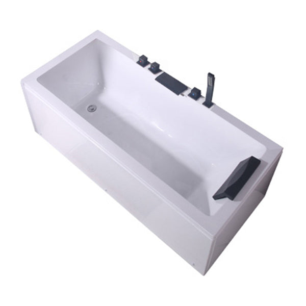 Freestanding Antique Finish Soaking Bath Rectangular Modern Bath Tub Left Tub with Black 5-Piece Set Clearhalo 'Bathroom Remodel & Bathroom Fixtures' 'Bathtubs' 'Home Improvement' 'home_improvement' 'home_improvement_bathtubs' 'Showers & Bathtubs' 7266678