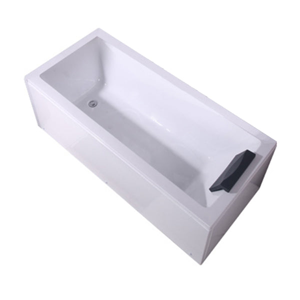 Freestanding Antique Finish Soaking Bath Rectangular Modern Bath Tub Left Tub with Pillow Clearhalo 'Bathroom Remodel & Bathroom Fixtures' 'Bathtubs' 'Home Improvement' 'home_improvement' 'home_improvement_bathtubs' 'Showers & Bathtubs' 7266679