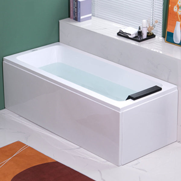 Freestanding Antique Finish Soaking Bath Rectangular Modern Bath Tub 63"L x 27.5"W x 22"H Left Tub with Pillow Clearhalo 'Bathroom Remodel & Bathroom Fixtures' 'Bathtubs' 'Home Improvement' 'home_improvement' 'home_improvement_bathtubs' 'Showers & Bathtubs' 7266682