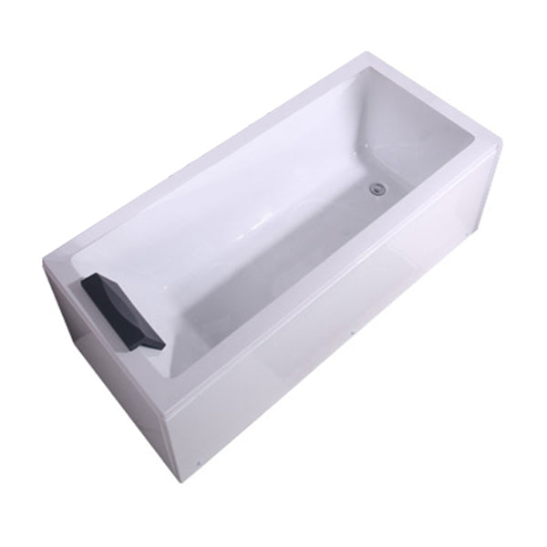 Freestanding Antique Finish Soaking Bath Rectangular Modern Bath Tub Right Tub with Pillow Clearhalo 'Bathroom Remodel & Bathroom Fixtures' 'Bathtubs' 'Home Improvement' 'home_improvement' 'home_improvement_bathtubs' 'Showers & Bathtubs' 7266683