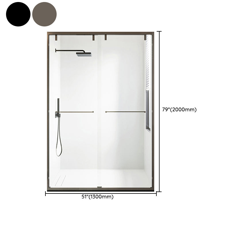 Transparent Double Sliding Shower Bath Door Scratch Resistant Shower Doors Clearhalo 'Bathroom Remodel & Bathroom Fixtures' 'Home Improvement' 'home_improvement' 'home_improvement_shower_tub_doors' 'Shower and Tub Doors' 'shower_tub_doors' 'Showers & Bathtubs' 7266716