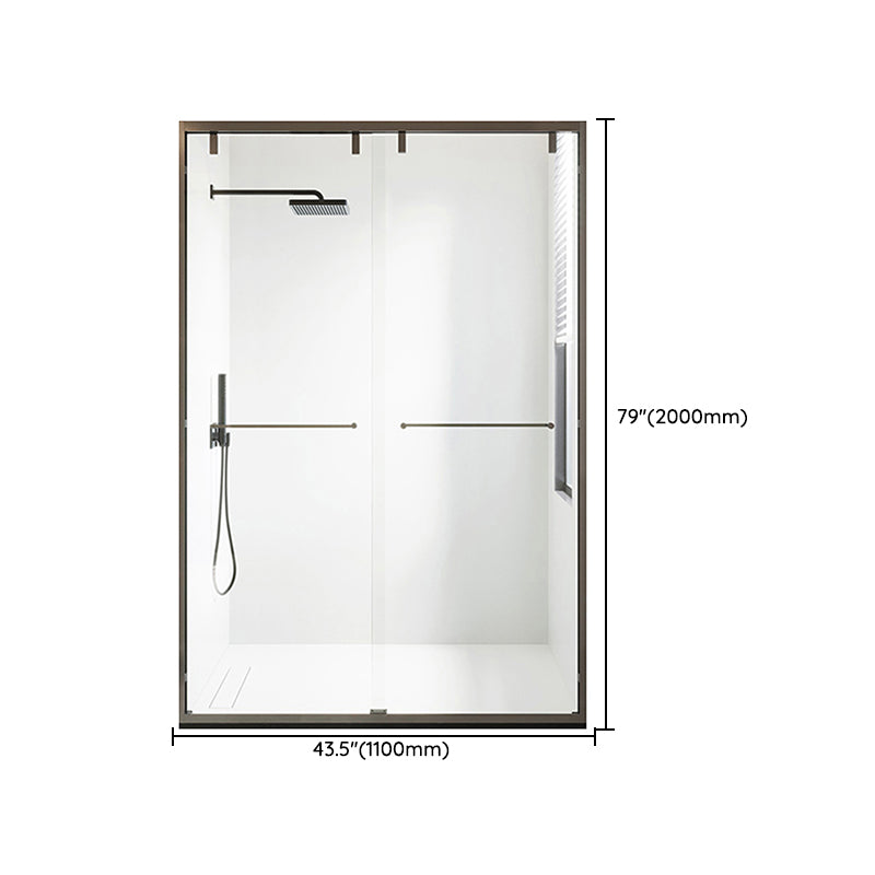 Transparent Double Sliding Shower Bath Door Scratch Resistant Shower Doors Clearhalo 'Bathroom Remodel & Bathroom Fixtures' 'Home Improvement' 'home_improvement' 'home_improvement_shower_tub_doors' 'Shower and Tub Doors' 'shower_tub_doors' 'Showers & Bathtubs' 7266721