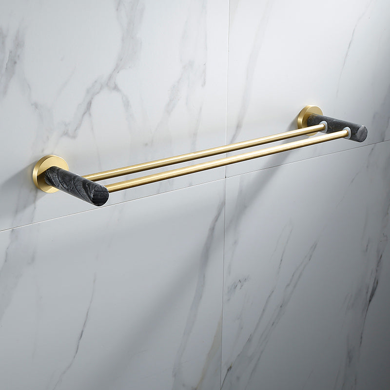 Modern Golden Bath Hardware Set Brass& Marble Bathroom Accessory Kit -  Clearhalo