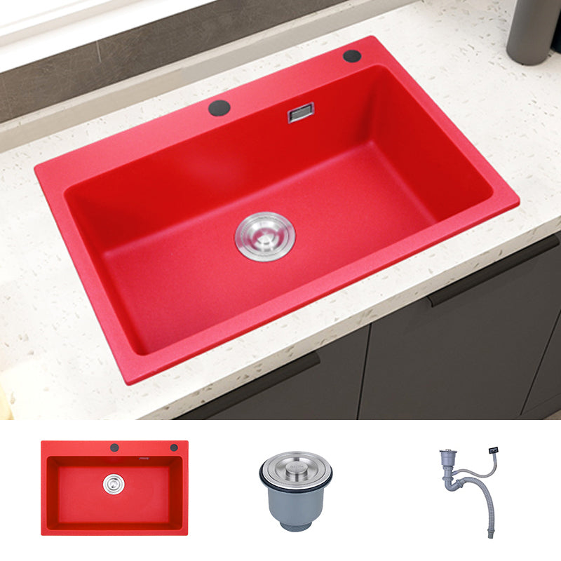 Quartz Kitchen Sink 1-Bowl Kitchen Sink with Rectangular Shape Sink Only None Clearhalo 'Home Improvement' 'home_improvement' 'home_improvement_kitchen_sinks' 'Kitchen Remodel & Kitchen Fixtures' 'Kitchen Sinks & Faucet Components' 'Kitchen Sinks' 'kitchen_sinks' 7268921