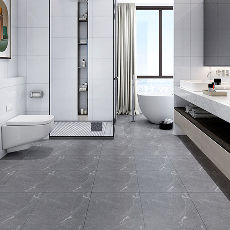 Ceramic Floor Tile Straight Edge Square Waterproof Matte Floor Tile Dark Heather Gray 16"L x 16"W x 0.4"H 50 Pieces Clearhalo 'Floor Tiles & Wall Tiles' 'floor_tiles_wall_tiles' 'Flooring 'Home Improvement' 'home_improvement' 'home_improvement_floor_tiles_wall_tiles' Walls and Ceiling' 7269055