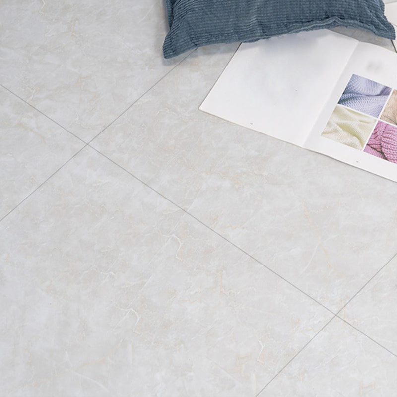 Modern Vinyl Tile Plastic Peel and Stick Marble Look Fade Resistant Tile Flooring Off-White Clearhalo 'Flooring 'Home Improvement' 'home_improvement' 'home_improvement_vinyl_flooring' 'Vinyl Flooring' 'vinyl_flooring' Walls and Ceiling' 7269126