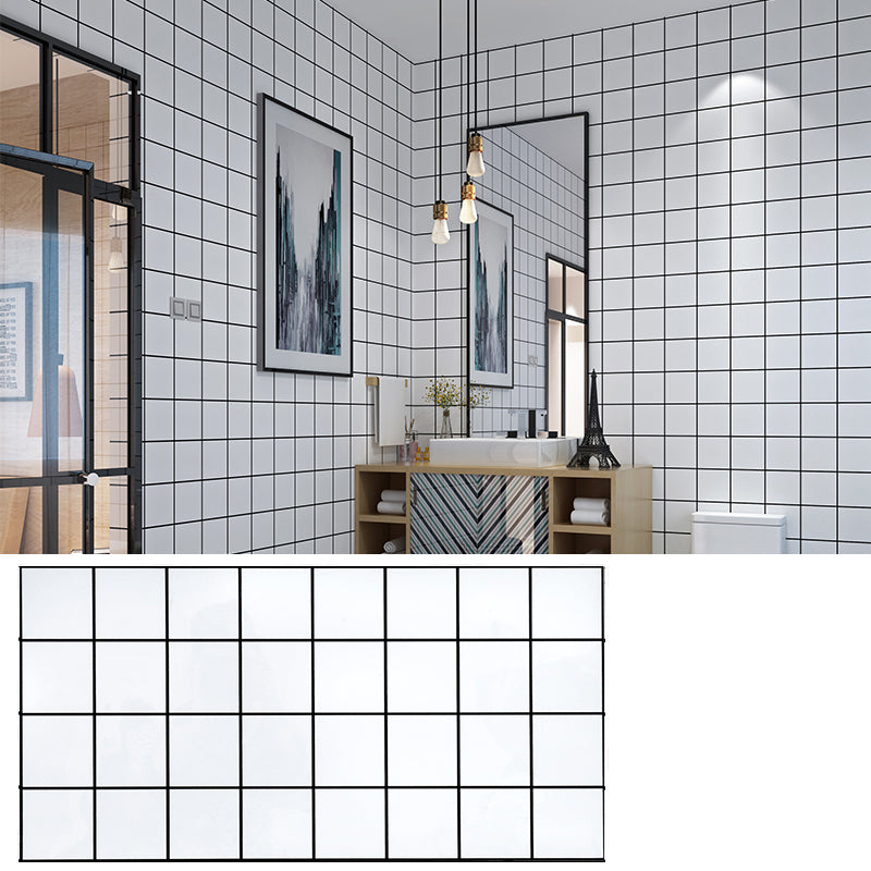 PVC Rectangular 12" X 23" 5-Pack Peel & Stick Mosaic Tile Kitchen and Bathroom Backsplash White Clearhalo 'Flooring 'Home Improvement' 'home_improvement' 'home_improvement_peel_stick_blacksplash' 'Peel & Stick Backsplash Tile' 'peel_stick_blacksplash' 'Walls & Ceilings' Walls and Ceiling' 7269225