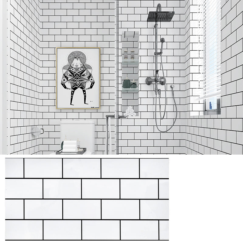 PVC Rectangular 12" X 23" 5-Pack Peel & Stick Mosaic Tile Kitchen and Bathroom Backsplash Gloss White Clearhalo 'Flooring 'Home Improvement' 'home_improvement' 'home_improvement_peel_stick_blacksplash' 'Peel & Stick Backsplash Tile' 'peel_stick_blacksplash' 'Walls & Ceilings' Walls and Ceiling' 7269228