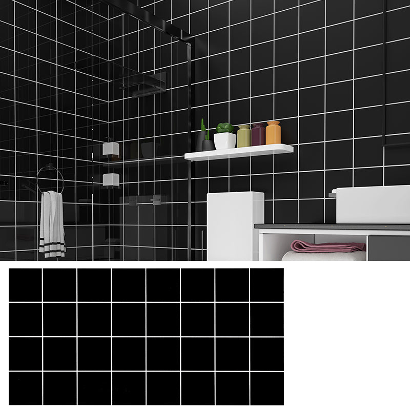 PVC Rectangular 12" X 23" 5-Pack Peel & Stick Mosaic Tile Kitchen and Bathroom Backsplash Black Clearhalo 'Flooring 'Home Improvement' 'home_improvement' 'home_improvement_peel_stick_blacksplash' 'Peel & Stick Backsplash Tile' 'peel_stick_blacksplash' 'Walls & Ceilings' Walls and Ceiling' 7269232