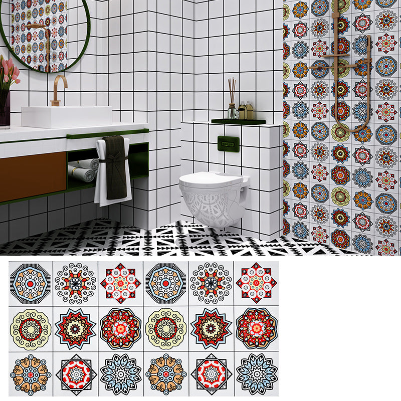 PVC Rectangular 12" X 23" 5-Pack Peel & Stick Mosaic Tile Kitchen and Bathroom Backsplash Red Clearhalo 'Flooring 'Home Improvement' 'home_improvement' 'home_improvement_peel_stick_blacksplash' 'Peel & Stick Backsplash Tile' 'peel_stick_blacksplash' 'Walls & Ceilings' Walls and Ceiling' 7269236