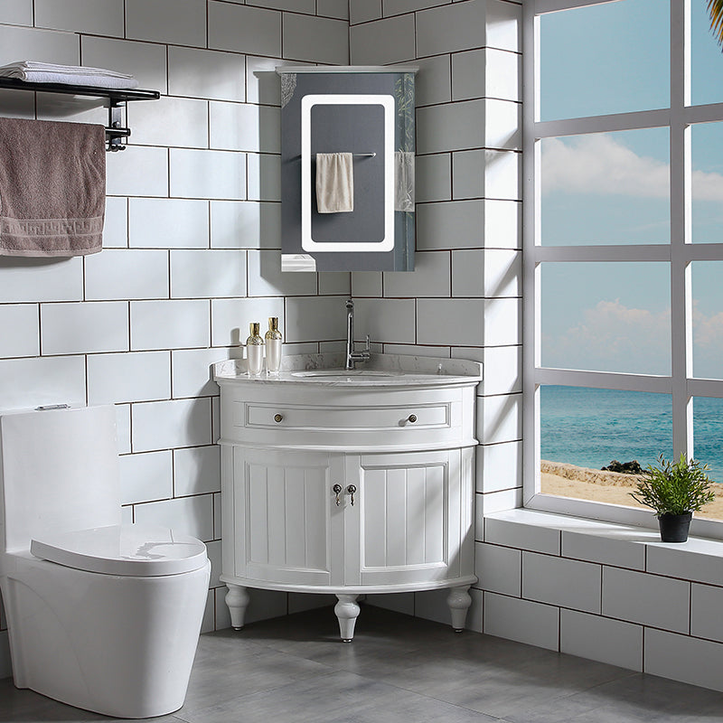 Modern Style Bathroom Sink Vanity Freestanding Vanity with Mirror Clearhalo 'Bathroom Remodel & Bathroom Fixtures' 'Bathroom Vanities' 'bathroom_vanities' 'Home Improvement' 'home_improvement' 'home_improvement_bathroom_vanities' 7270508