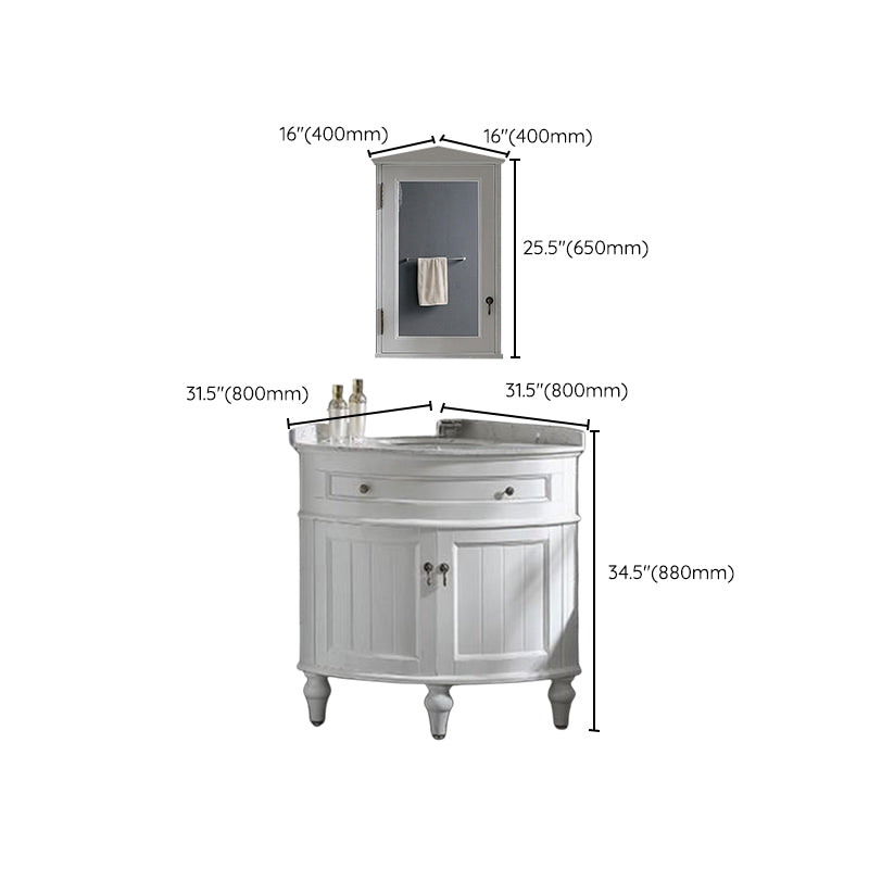 Modern Style Bathroom Sink Vanity Freestanding Vanity with Mirror Clearhalo 'Bathroom Remodel & Bathroom Fixtures' 'Bathroom Vanities' 'bathroom_vanities' 'Home Improvement' 'home_improvement' 'home_improvement_bathroom_vanities' 7270523