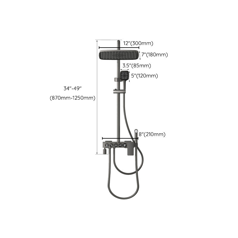 Modern Shower Combo Brass Handheld Shower Head Wall Mounted Shower Set Clearhalo 'Bathroom Remodel & Bathroom Fixtures' 'Home Improvement' 'home_improvement' 'home_improvement_shower_faucets' 'Shower Faucets & Systems' 'shower_faucets' 'Showers & Bathtubs Plumbing' 'Showers & Bathtubs' 7271190