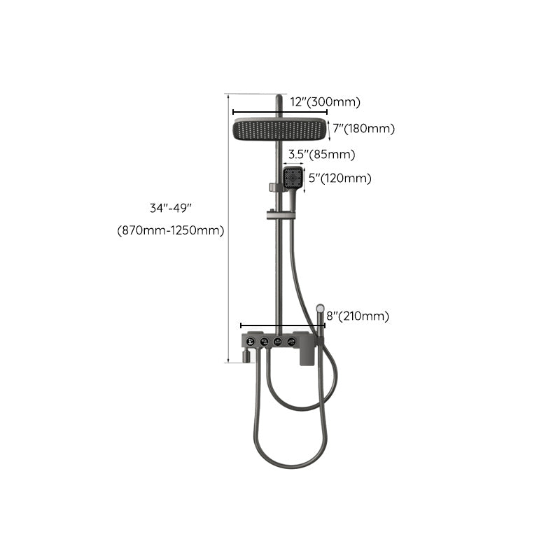 Modern Shower Combo Brass Handheld Shower Head Wall Mounted Shower Set Clearhalo 'Bathroom Remodel & Bathroom Fixtures' 'Home Improvement' 'home_improvement' 'home_improvement_shower_faucets' 'Shower Faucets & Systems' 'shower_faucets' 'Showers & Bathtubs Plumbing' 'Showers & Bathtubs' 7271191