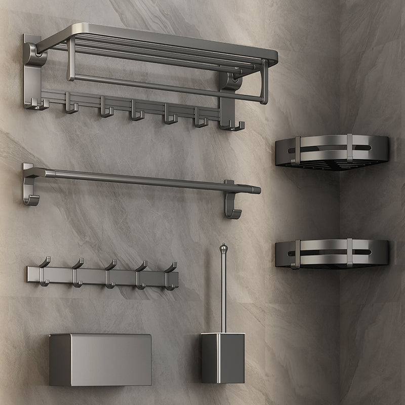 Modern Bathroom Hardware Set Grey Metal Bathroom Accessory Kit Anti-rust Clearhalo 'Bathroom Hardware Sets' 'Bathroom Hardware' 'Bathroom Remodel & Bathroom Fixtures' 'bathroom_hardware_sets' 'Home Improvement' 'home_improvement' 'home_improvement_bathroom_hardware_sets' 7273353