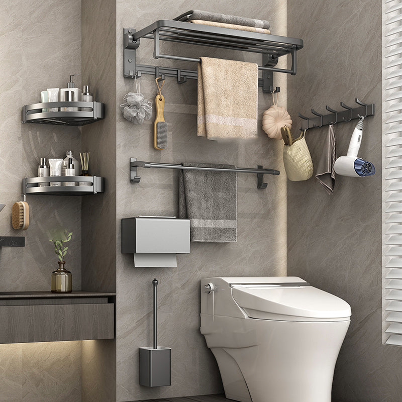 Modern Bathroom Hardware Set Grey Metal Bathroom Accessory Kit Anti-rust Clearhalo 'Bathroom Hardware Sets' 'Bathroom Hardware' 'Bathroom Remodel & Bathroom Fixtures' 'bathroom_hardware_sets' 'Home Improvement' 'home_improvement' 'home_improvement_bathroom_hardware_sets' 7273356