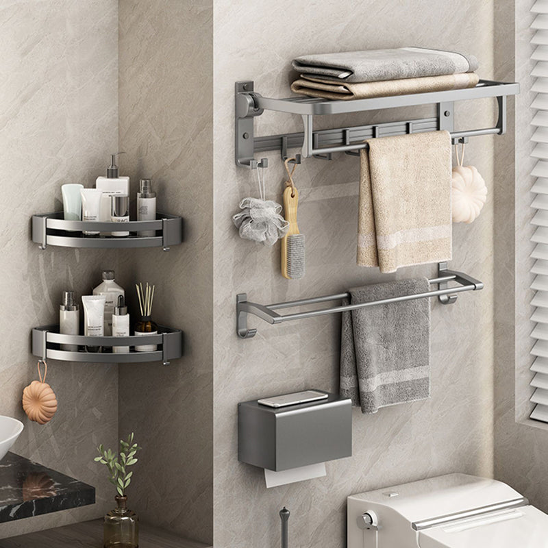 Modern Bathroom Hardware Set Grey Metal Bathroom Accessory Kit Anti-rust Clearhalo 'Bathroom Hardware Sets' 'Bathroom Hardware' 'Bathroom Remodel & Bathroom Fixtures' 'bathroom_hardware_sets' 'Home Improvement' 'home_improvement' 'home_improvement_bathroom_hardware_sets' 7273367