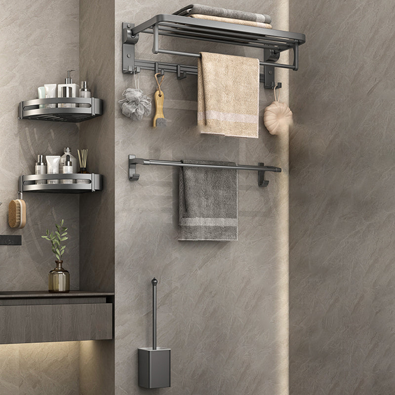 Modern Bathroom Hardware Set Grey Metal Bathroom Accessory Kit Anti-rust 5 piece Set Clearhalo 'Bathroom Hardware Sets' 'Bathroom Hardware' 'Bathroom Remodel & Bathroom Fixtures' 'bathroom_hardware_sets' 'Home Improvement' 'home_improvement' 'home_improvement_bathroom_hardware_sets' 7273369