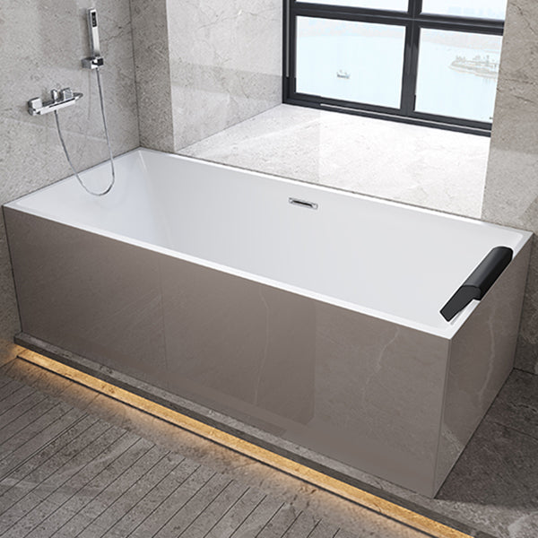 Rectangular Back to Wall Bathtub Antique Finish Soaking Modern Bath Tub Silver Tub with Wall Mounted Faucets Clearhalo 'Bathroom Remodel & Bathroom Fixtures' 'Bathtubs' 'Home Improvement' 'home_improvement' 'home_improvement_bathtubs' 'Showers & Bathtubs' 7274365