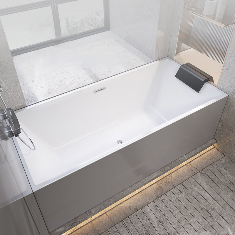 Rectangular Back to Wall Bathtub Antique Finish Soaking Modern Bath Tub Silver 59"L x 29"W x 23"H Tub with Wall Mounted Faucets Clearhalo 'Bathroom Remodel & Bathroom Fixtures' 'Bathtubs' 'Home Improvement' 'home_improvement' 'home_improvement_bathtubs' 'Showers & Bathtubs' 7274366