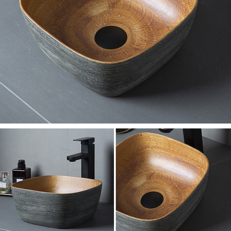 Brown Oval-shape Trough Bathroom Sink Modern Trough Bathroom Sink Clearhalo 'Bathroom Remodel & Bathroom Fixtures' 'Bathroom Sinks & Faucet Components' 'Bathroom Sinks' 'bathroom_sink' 'Home Improvement' 'home_improvement' 'home_improvement_bathroom_sink' 7274595