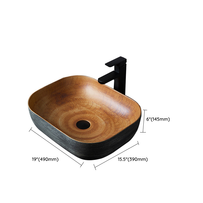 Brown Oval-shape Trough Bathroom Sink Modern Trough Bathroom Sink Clearhalo 'Bathroom Remodel & Bathroom Fixtures' 'Bathroom Sinks & Faucet Components' 'Bathroom Sinks' 'bathroom_sink' 'Home Improvement' 'home_improvement' 'home_improvement_bathroom_sink' 7274606