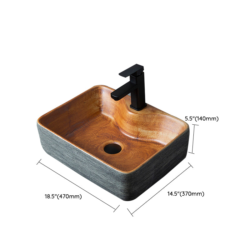 Brown Oval-shape Trough Bathroom Sink Modern Trough Bathroom Sink Clearhalo 'Bathroom Remodel & Bathroom Fixtures' 'Bathroom Sinks & Faucet Components' 'Bathroom Sinks' 'bathroom_sink' 'Home Improvement' 'home_improvement' 'home_improvement_bathroom_sink' 7274610