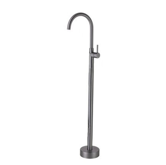 Modern Floor Mounted Freestanding Tub Filler Freestanding Copper High Arc Tub Filler Trim Gun Grey Gooseneck Clearhalo 'Bathroom Remodel & Bathroom Fixtures' 'Bathtub Faucets' 'bathtub_faucets' 'Home Improvement' 'home_improvement' 'home_improvement_bathtub_faucets' 7274713