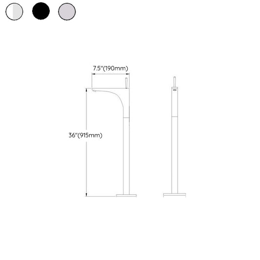 Modern Floor Mounted Freestanding Tub Filler Freestanding Copper High Arc Tub Filler Trim Clearhalo 'Bathroom Remodel & Bathroom Fixtures' 'Bathtub Faucets' 'bathtub_faucets' 'Home Improvement' 'home_improvement' 'home_improvement_bathtub_faucets' 7274728