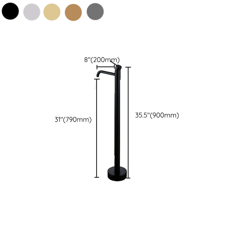 Modern Floor Mounted Freestanding Tub Filler Freestanding Copper High Arc Tub Filler Trim Clearhalo 'Bathroom Remodel & Bathroom Fixtures' 'Bathtub Faucets' 'bathtub_faucets' 'Home Improvement' 'home_improvement' 'home_improvement_bathtub_faucets' 7274729