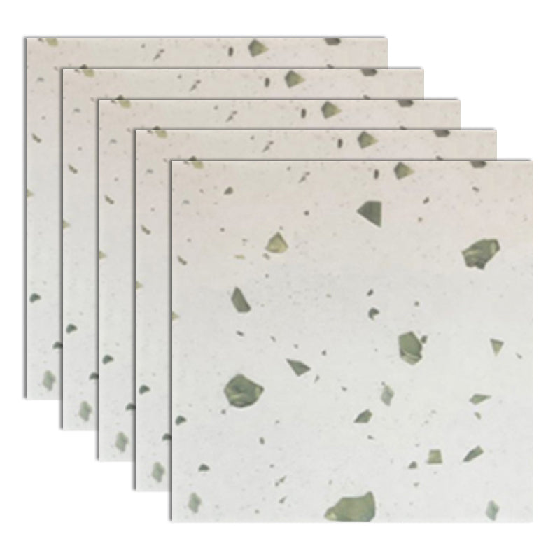 Modern Style Waterproof Floor Tile Straight Edge Square Terrazzo Effect Floor Tile Gray-Green Clearhalo 'Floor Tiles & Wall Tiles' 'floor_tiles_wall_tiles' 'Flooring 'Home Improvement' 'home_improvement' 'home_improvement_floor_tiles_wall_tiles' Walls and Ceiling' 7274862