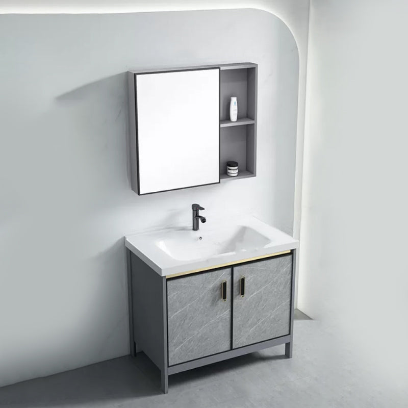 Modern Bathroom Sink Vanity Freestanding Faucet Included Bathroom Vanity Set Vanity & Faucet & Mirror Cabinet Clearhalo 'Bathroom Remodel & Bathroom Fixtures' 'Bathroom Vanities' 'bathroom_vanities' 'Home Improvement' 'home_improvement' 'home_improvement_bathroom_vanities' 7276626