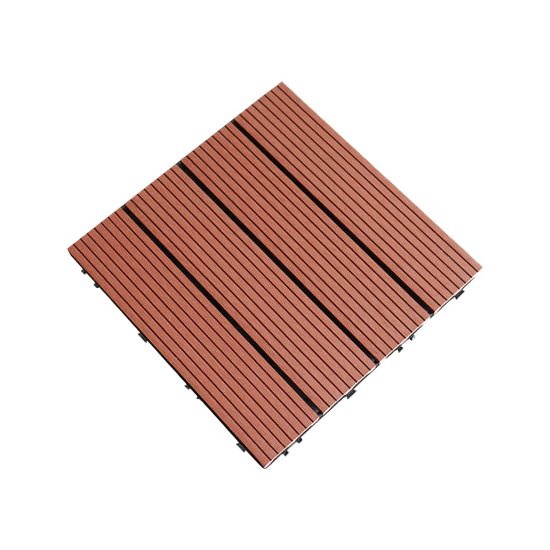 Contemporary Square Wood Tile Wire Brushed Brown Engineered Wood for Patio Garden Red Wood Clearhalo 'Flooring 'Hardwood Flooring' 'hardwood_flooring' 'Home Improvement' 'home_improvement' 'home_improvement_hardwood_flooring' Walls and Ceiling' 7277389