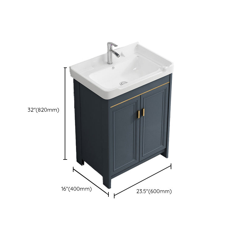 Modern Vanity Set Blue Drawer Ceramic Sink Faucet Vanity with Mirror Clearhalo 'Bathroom Remodel & Bathroom Fixtures' 'Bathroom Vanities' 'bathroom_vanities' 'Home Improvement' 'home_improvement' 'home_improvement_bathroom_vanities' 7277502