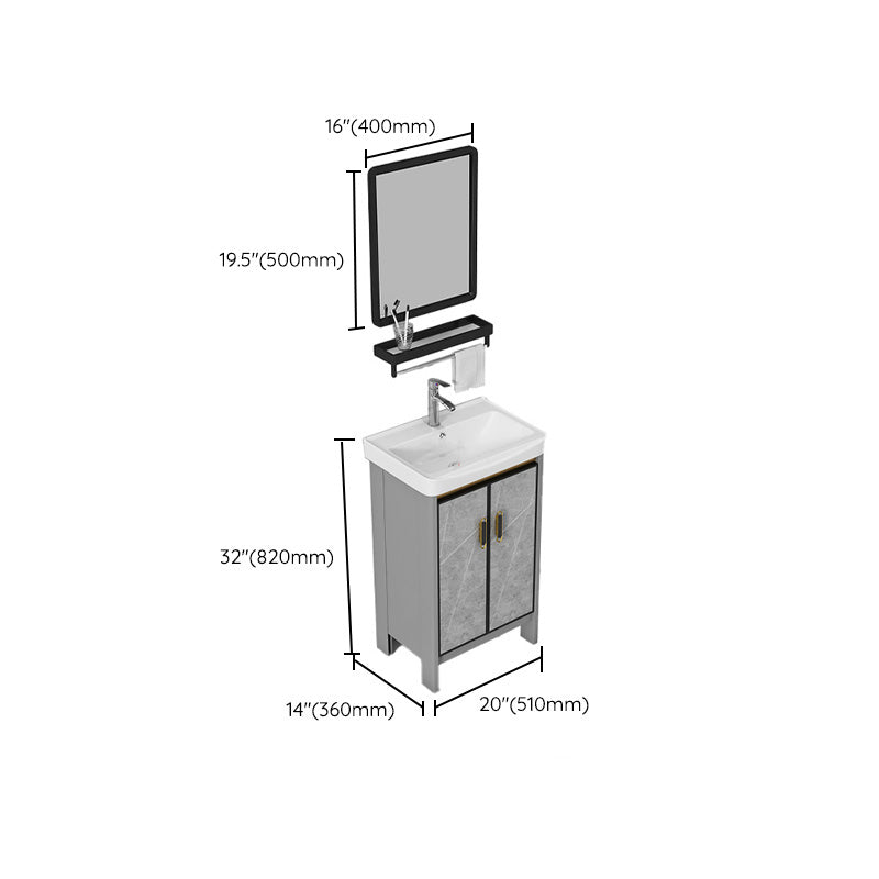 Bathroom Vanity Set Drawer Ceramic Sink Faucet Free Standing Vanity Set with Mirror Clearhalo 'Bathroom Remodel & Bathroom Fixtures' 'Bathroom Vanities' 'bathroom_vanities' 'Home Improvement' 'home_improvement' 'home_improvement_bathroom_vanities' 7277505